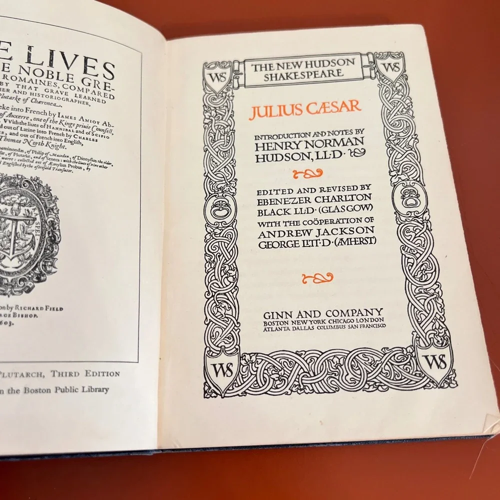 1908‎ Julius Caesar The New Hudson Shakespeare Ginn and Company Hardcover Book